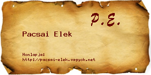 Pacsai Elek névjegykártya