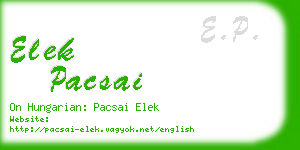 elek pacsai business card